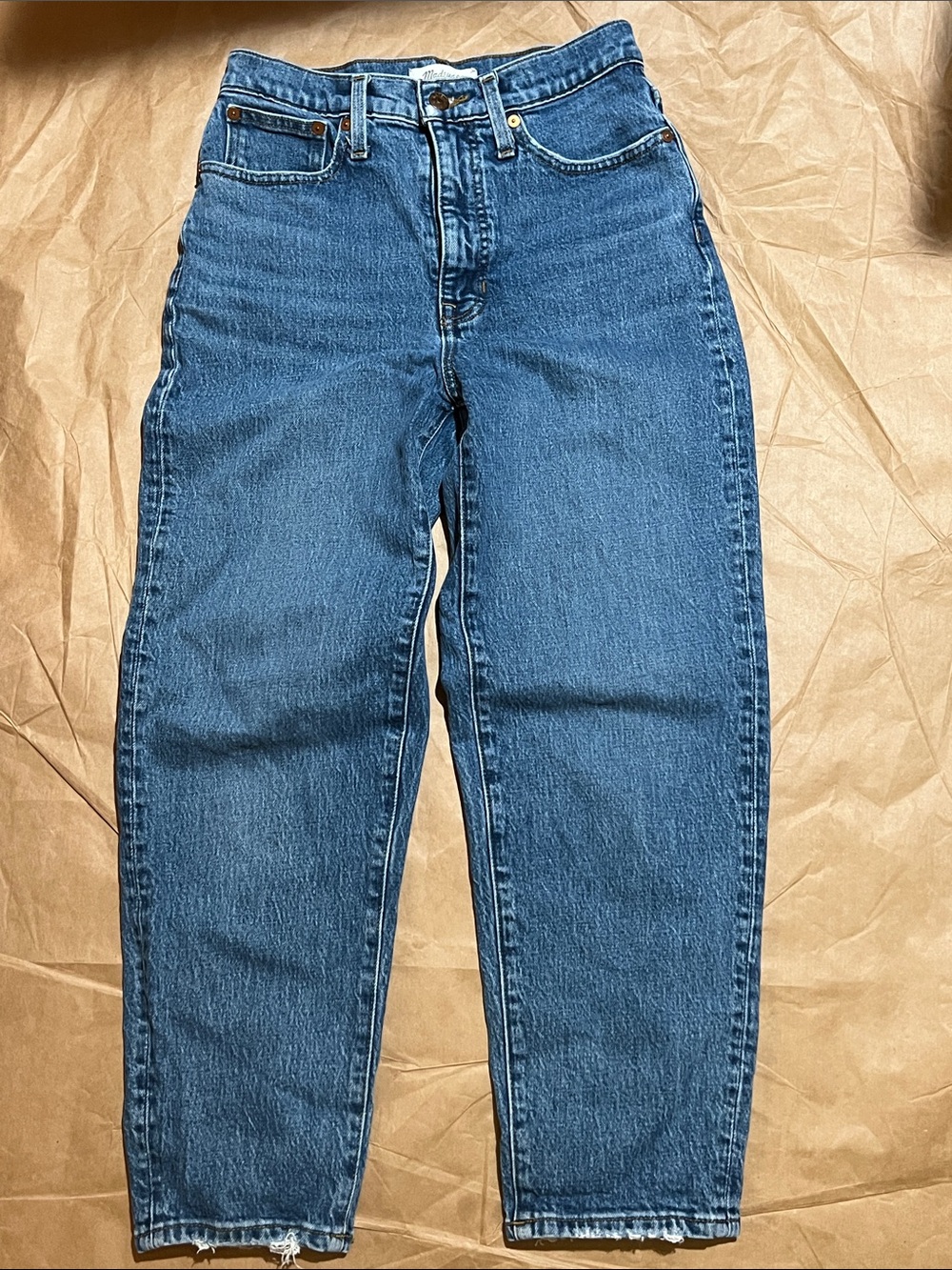 Madewell High-Rise Balloon Jeans in Medium Blue Denim